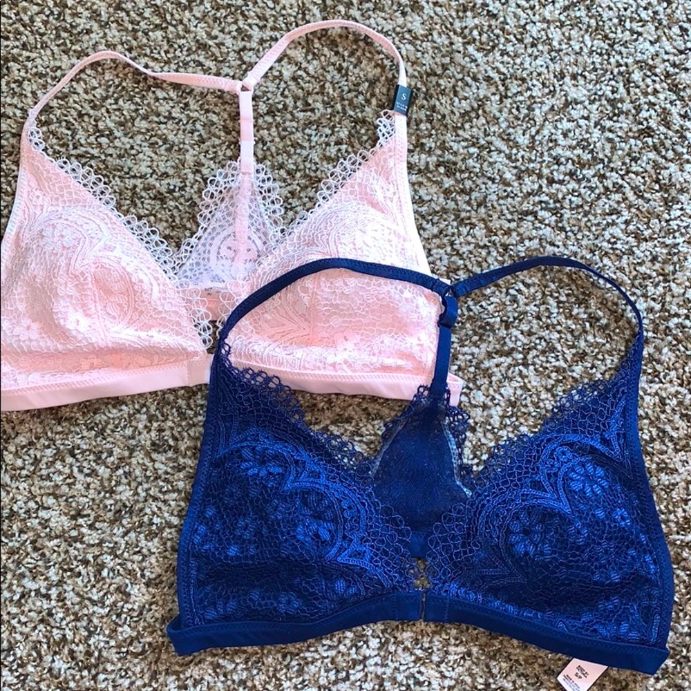 VS lace bralettes front closure, racer back style